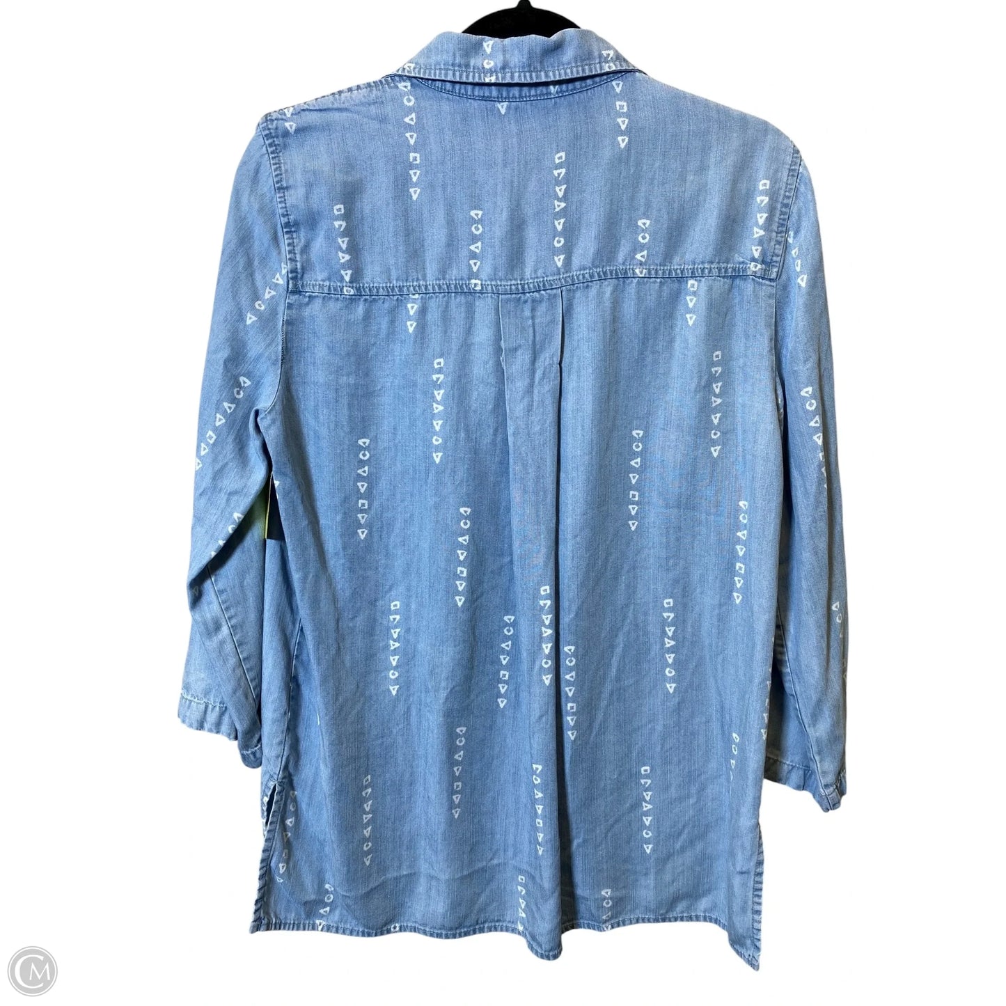 Top 3/4 Sleeve By Multiples In Blue Denim, Size: M