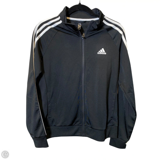 Athletic Jacket By Adidas In Black & White, Size: M