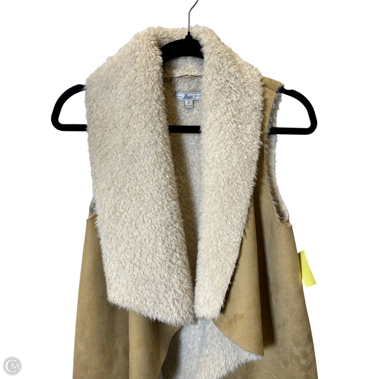 Coat Faux Fur & Sherpa By Bass In Beige, Size: S