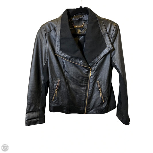 Jacket Leather By Iman Hsn In Black, Size: M