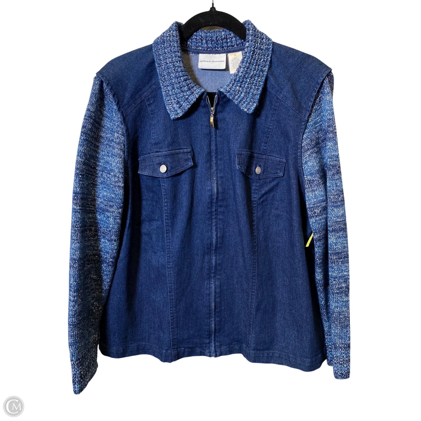 Jacket Denim By Alfred Dunner In Blue Denim, Size: 12
