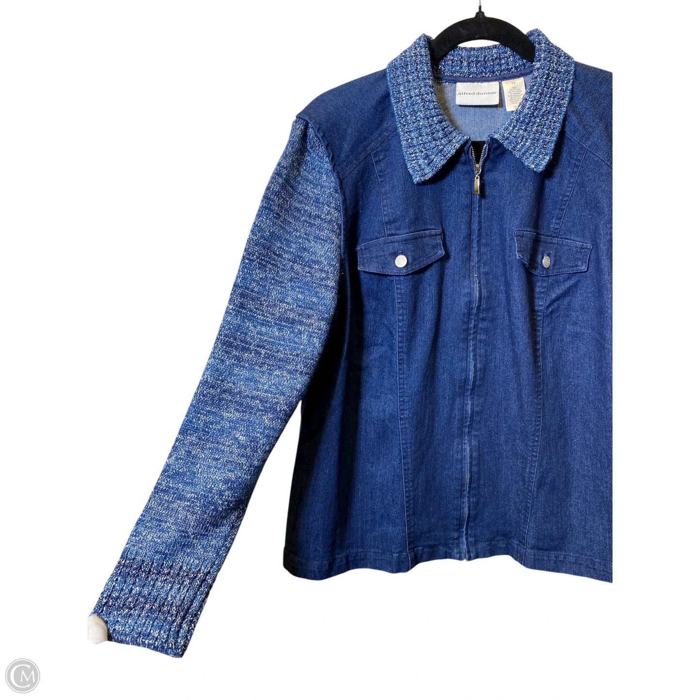 Jacket Denim By Alfred Dunner In Blue Denim, Size: 12