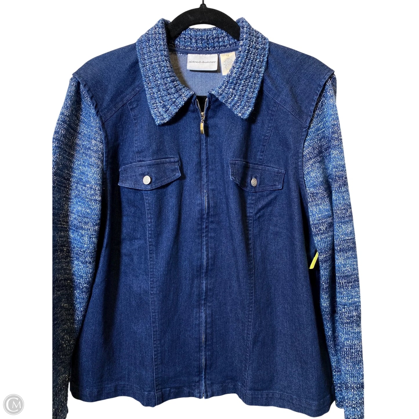 Jacket Denim By Alfred Dunner In Blue Denim, Size: 12