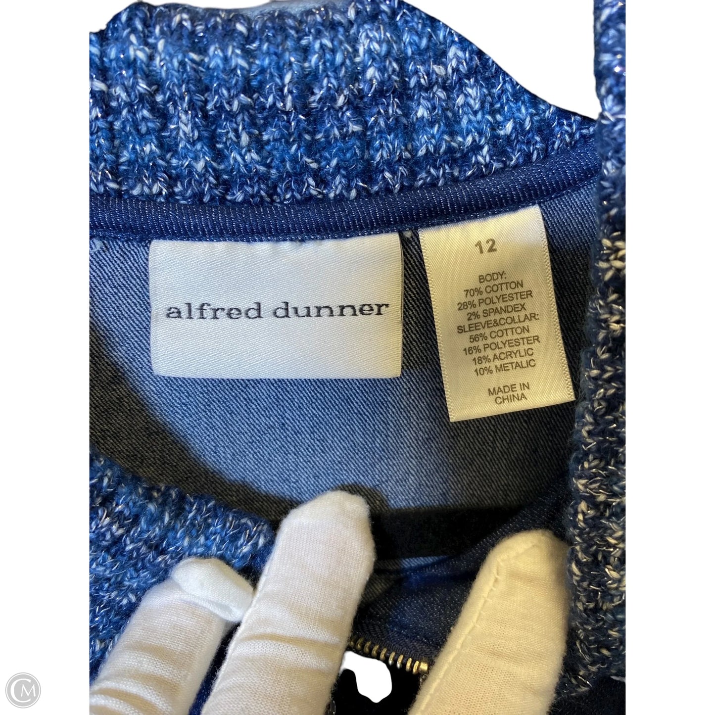 Jacket Denim By Alfred Dunner In Blue Denim, Size: 12