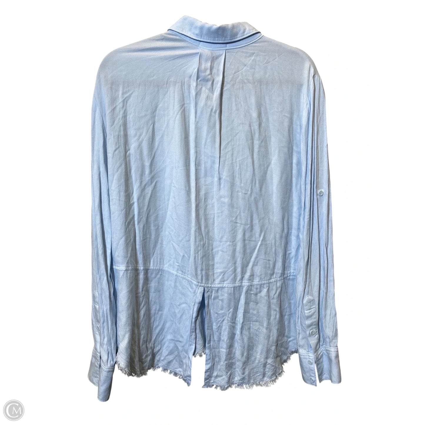 Blouse Long Sleeve By Cloth & Stone In Blue Denim, Size: L