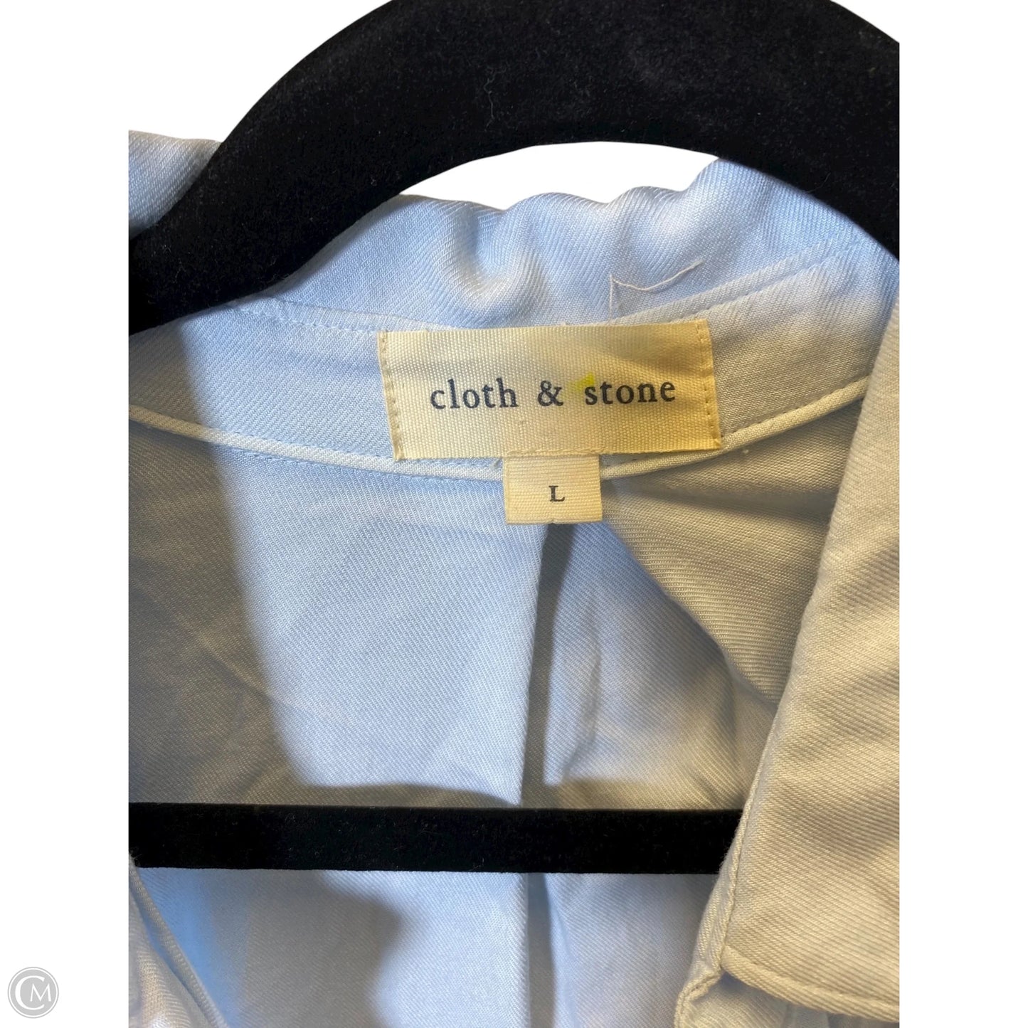 Blouse Long Sleeve By Cloth & Stone In Blue Denim, Size: L