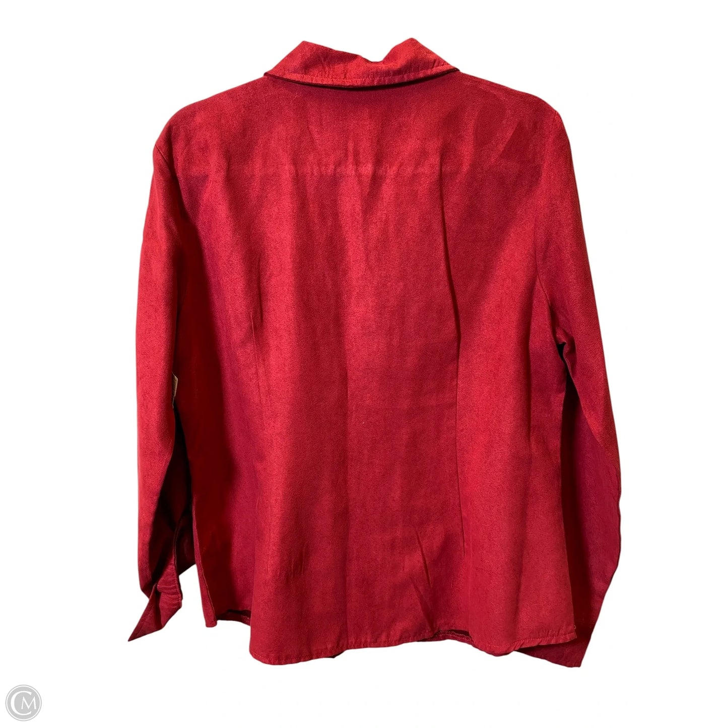 Blouse Long Sleeve By Rebecca Malone In Maroon, Size: L