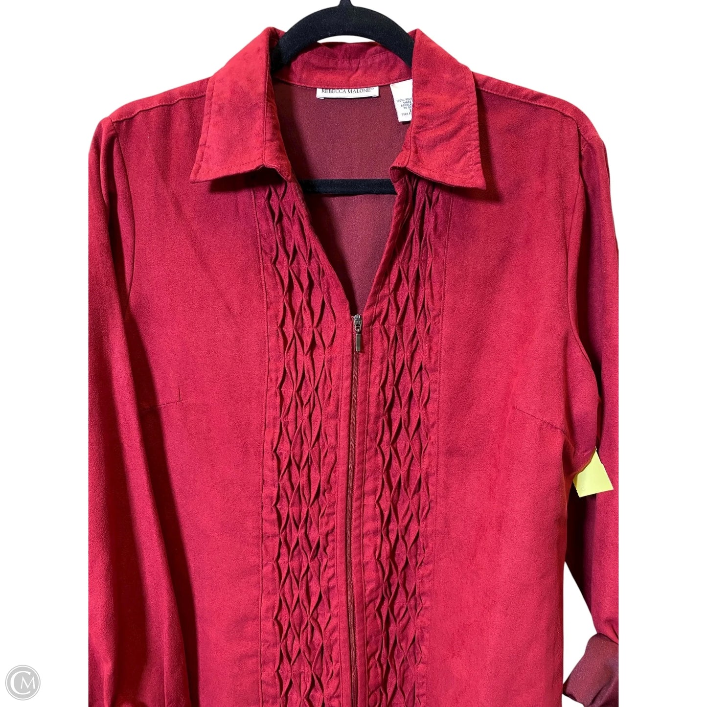 Blouse Long Sleeve By Rebecca Malone In Maroon, Size: L