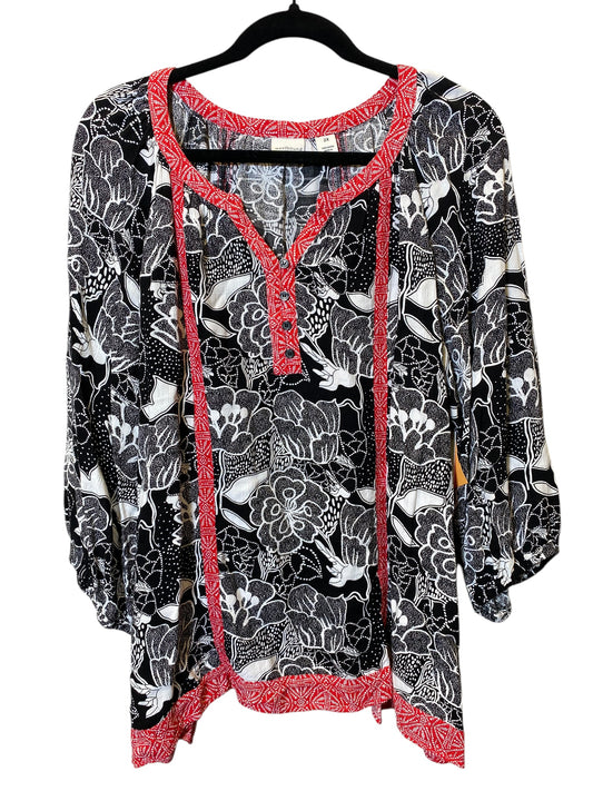 Top Long Sleeve By West Bound In Black & White, Size: 2x