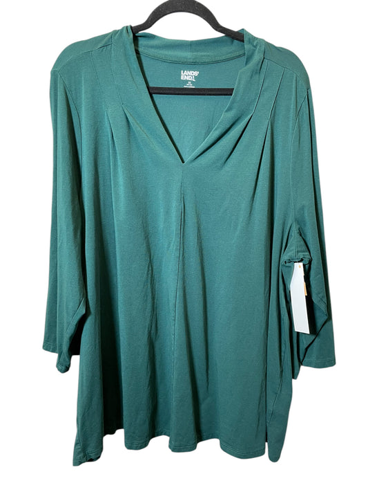 Top Long Sleeve By Lands End In Green, Size: 3x