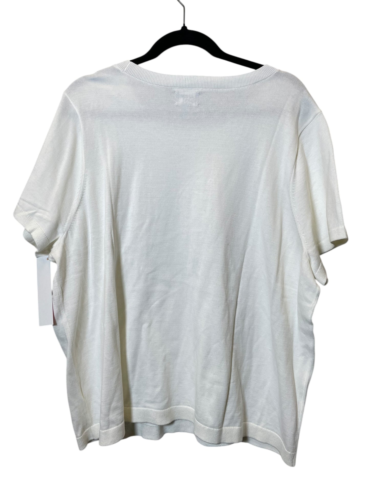 Top Short Sleeve By Lands End In White, Size: 3x