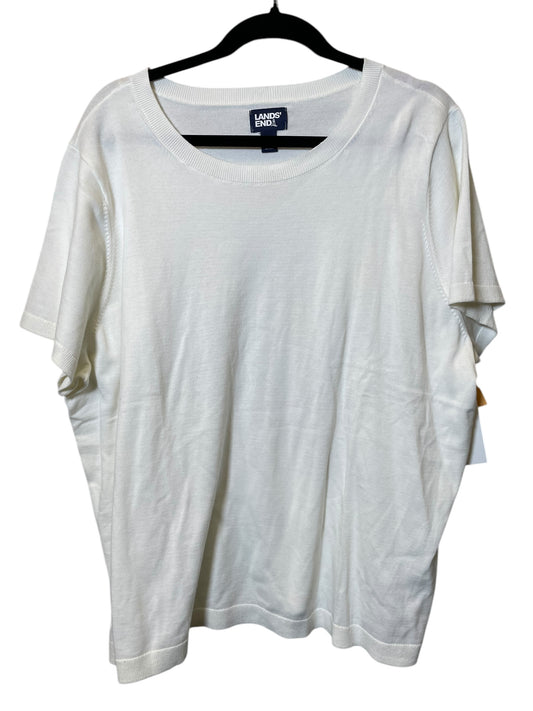 Top Short Sleeve By Lands End In White, Size: 3x