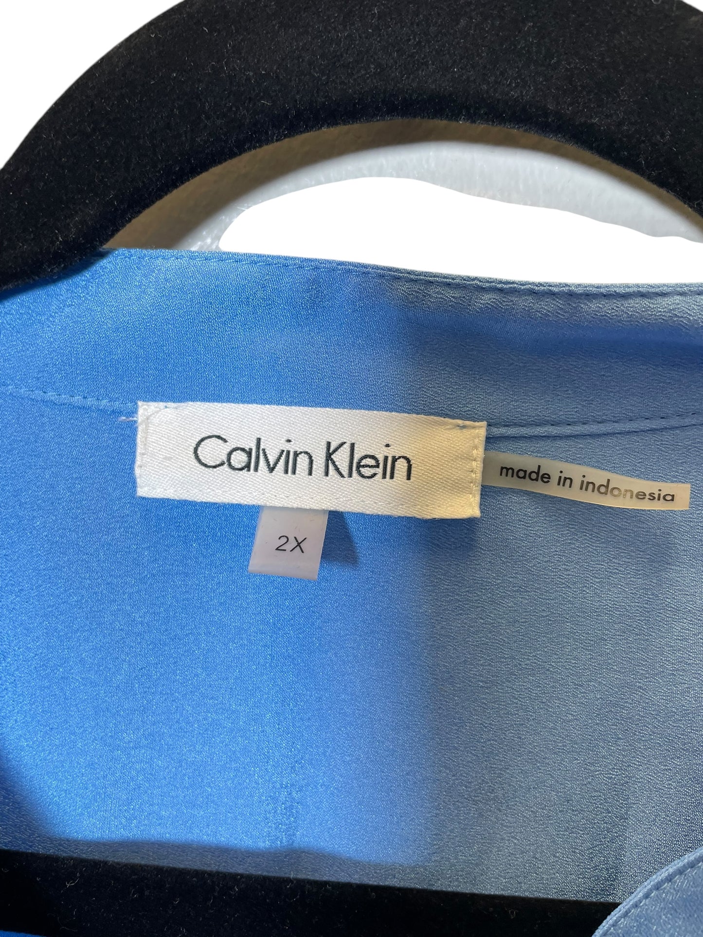 Top Long Sleeve By Calvin Klein In Blue, Size: 3x