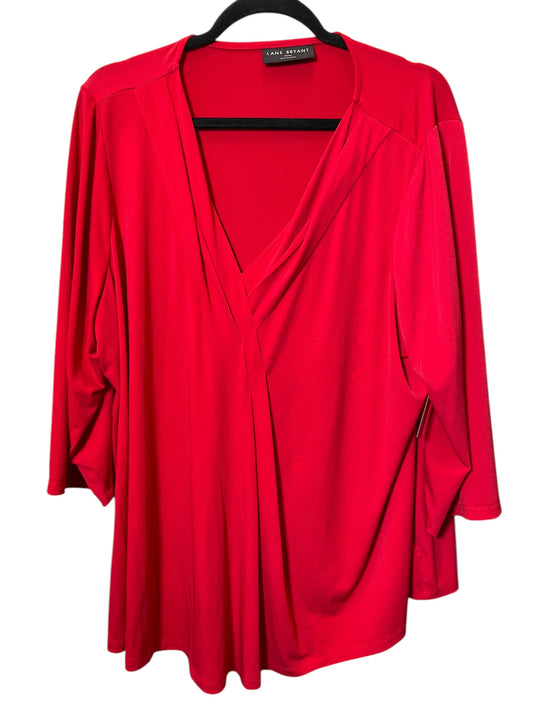 Top Long Sleeve By Lane Bryant In Red, Size: 3x