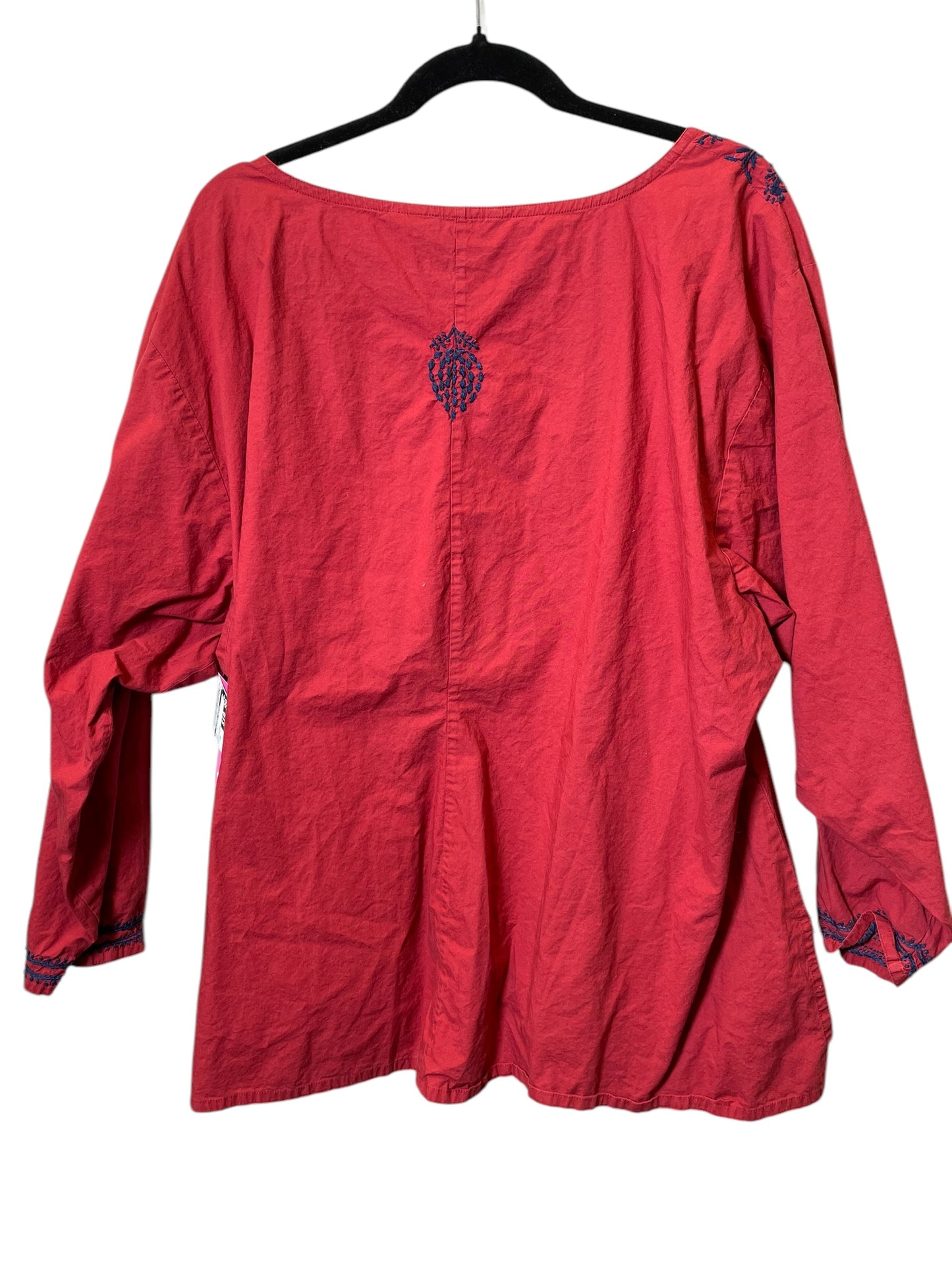 Top Long Sleeve By Clothes Mentor In Red, Size: 3x