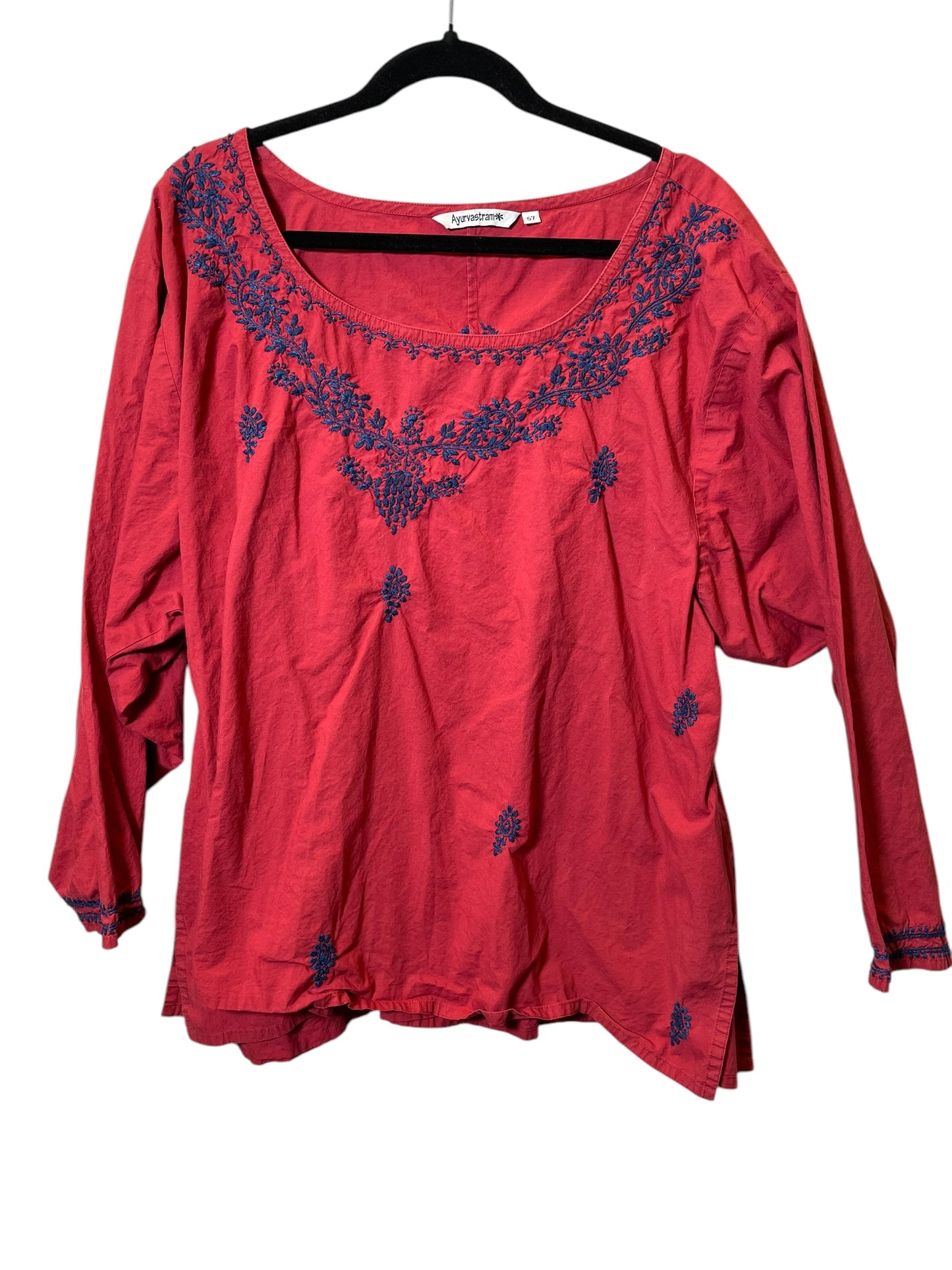 Top Long Sleeve By Clothes Mentor In Red, Size: 3x