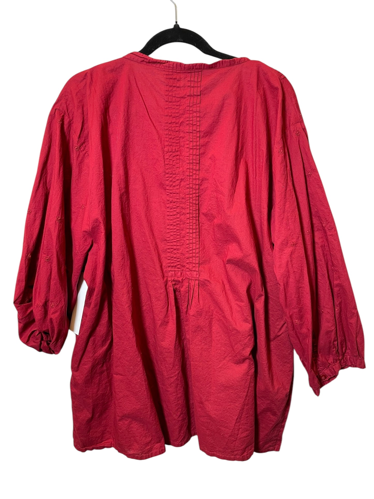 Top Long Sleeve By Clothes Mentor In Maroon, Size: 4x