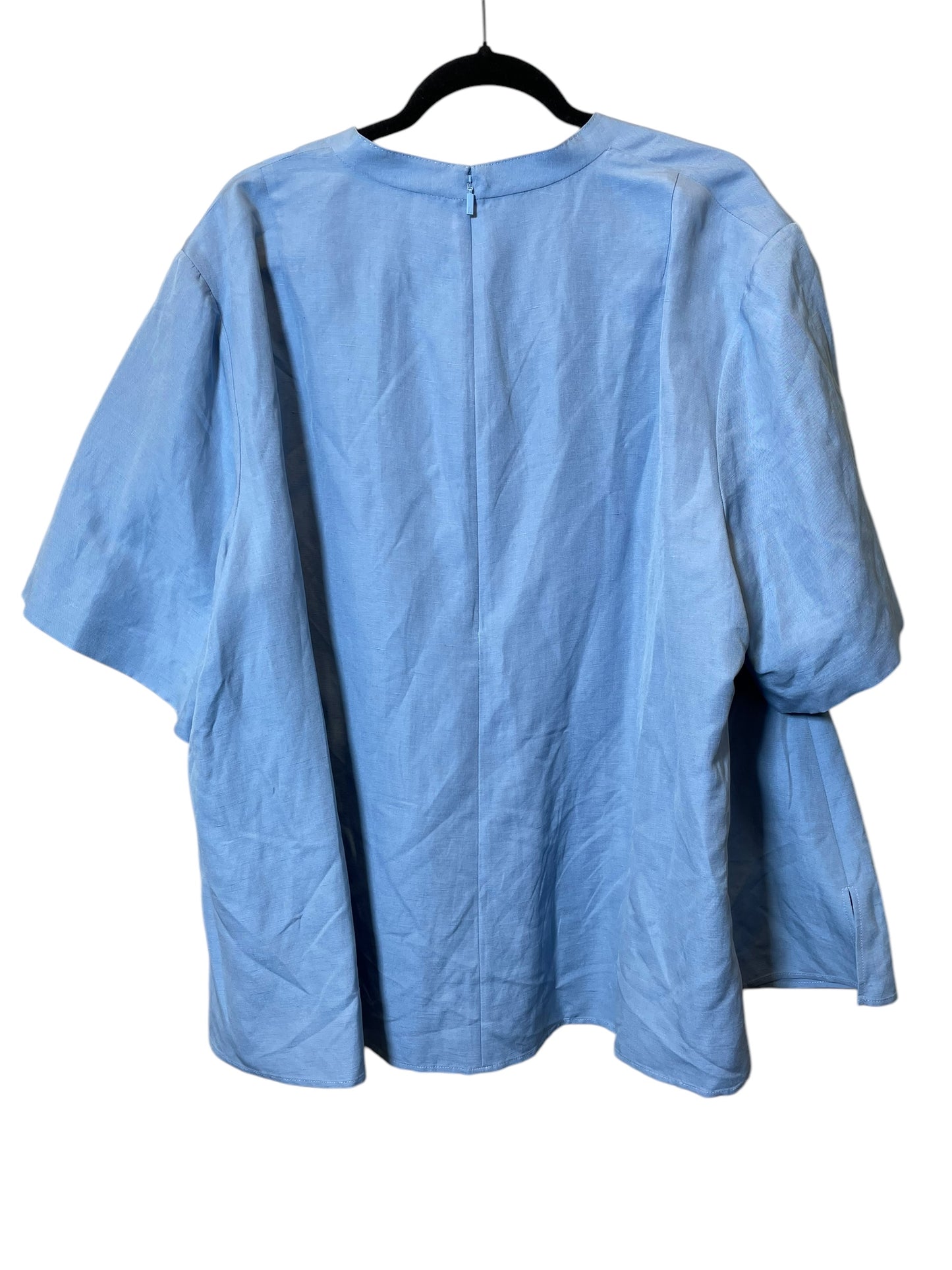 Top Short Sleeve By Lafayette 148 In Blue, Size: 2x