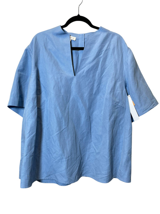 Top Short Sleeve By Lafayette 148 In Blue, Size: 2x