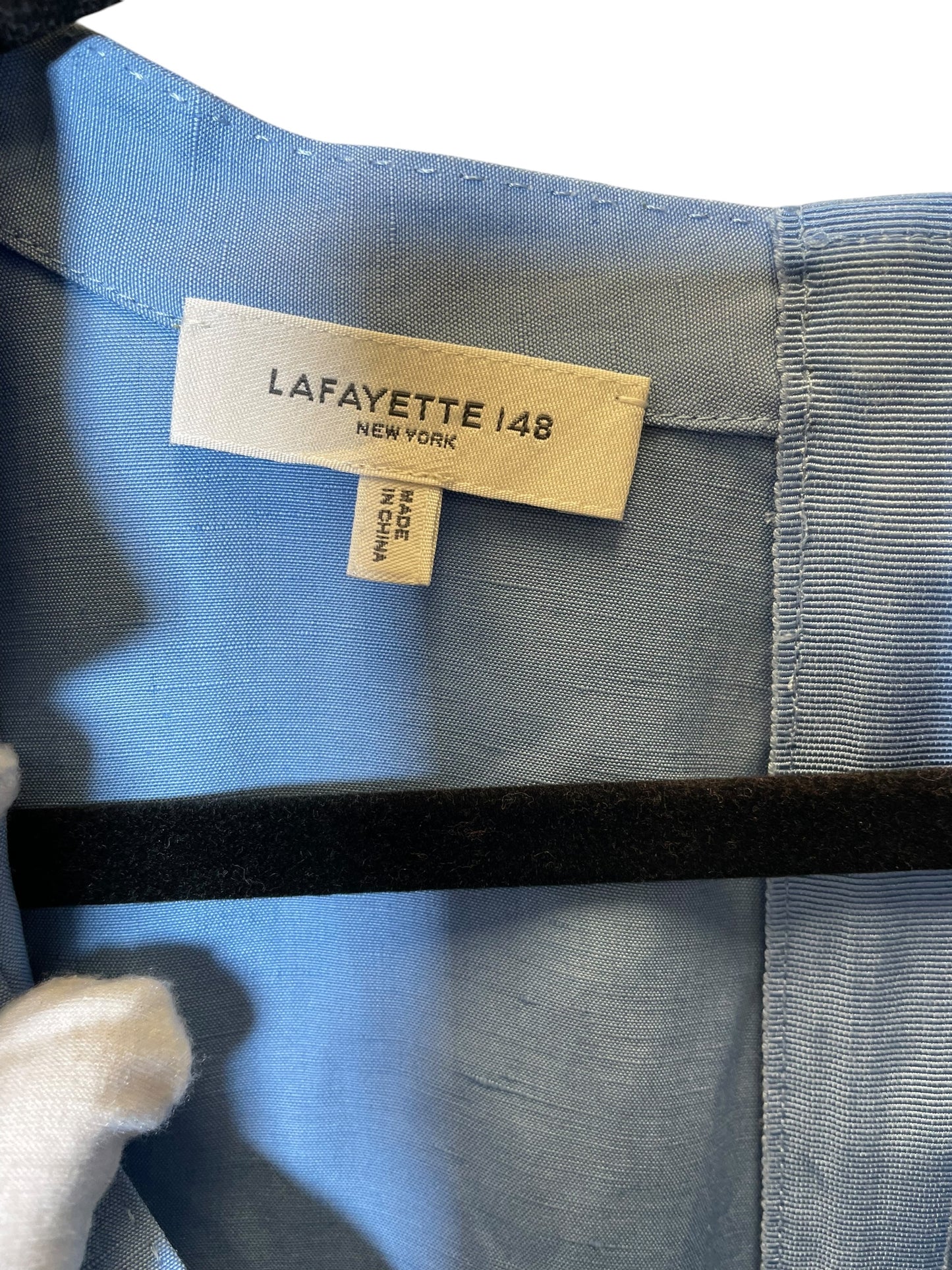 Top Short Sleeve By Lafayette 148 In Blue, Size: 2x