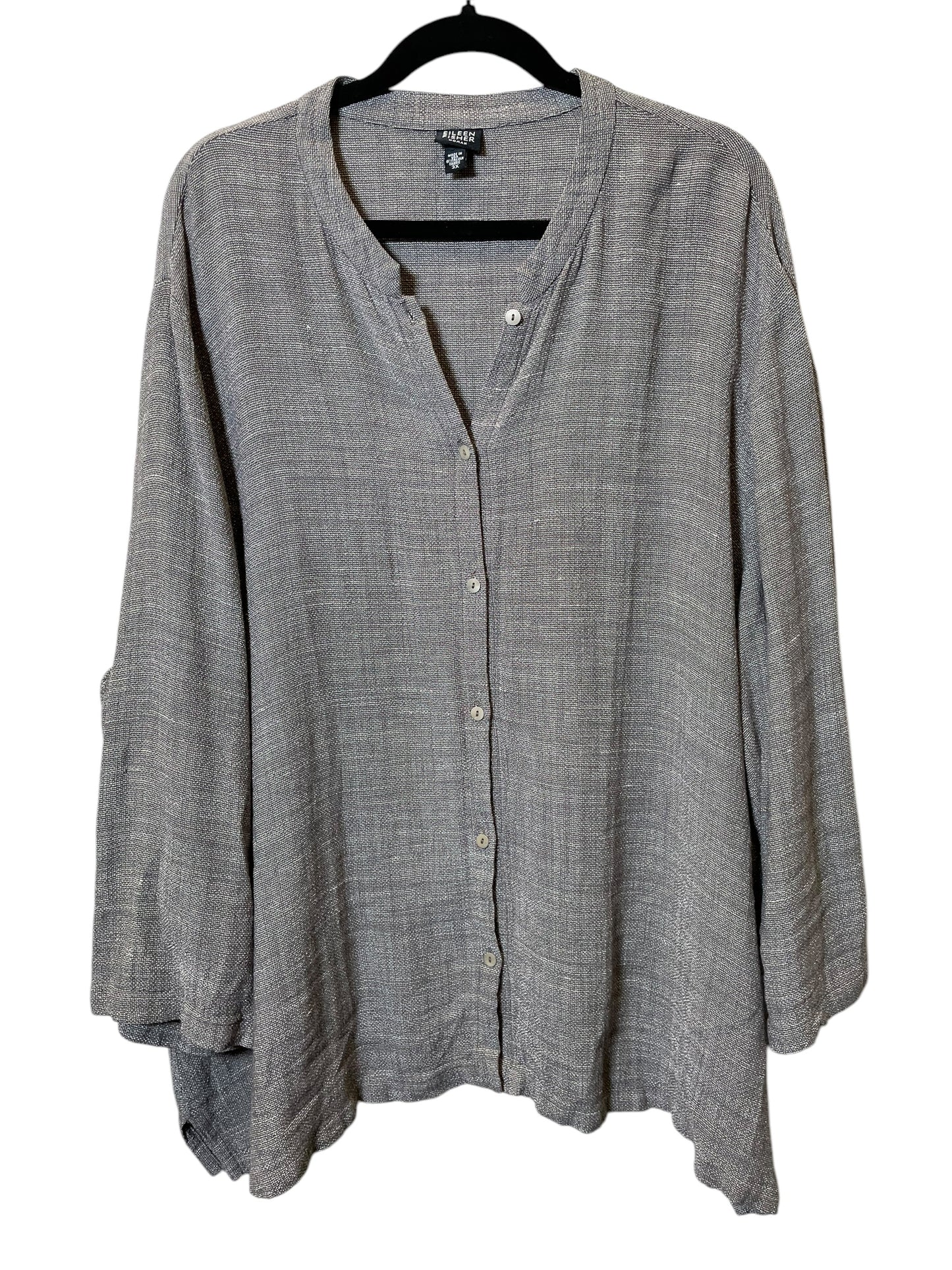 Top Long Sleeve By Eileen Fisher In Grey, Size: 3x