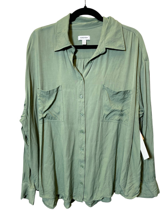 Top Long Sleeve By Nordstrom In Olive Green, Size: 3x