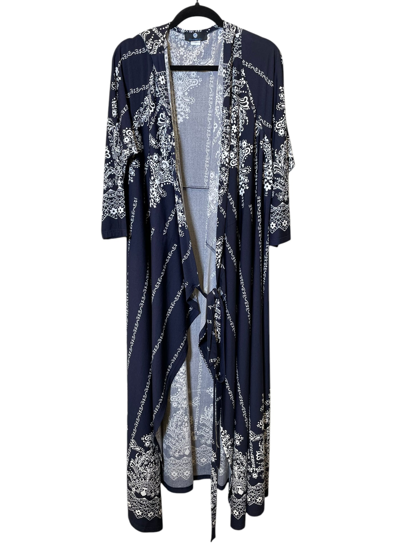 Dress Casual Maxi By Clothes Mentor In Blue & White, Size: 3x