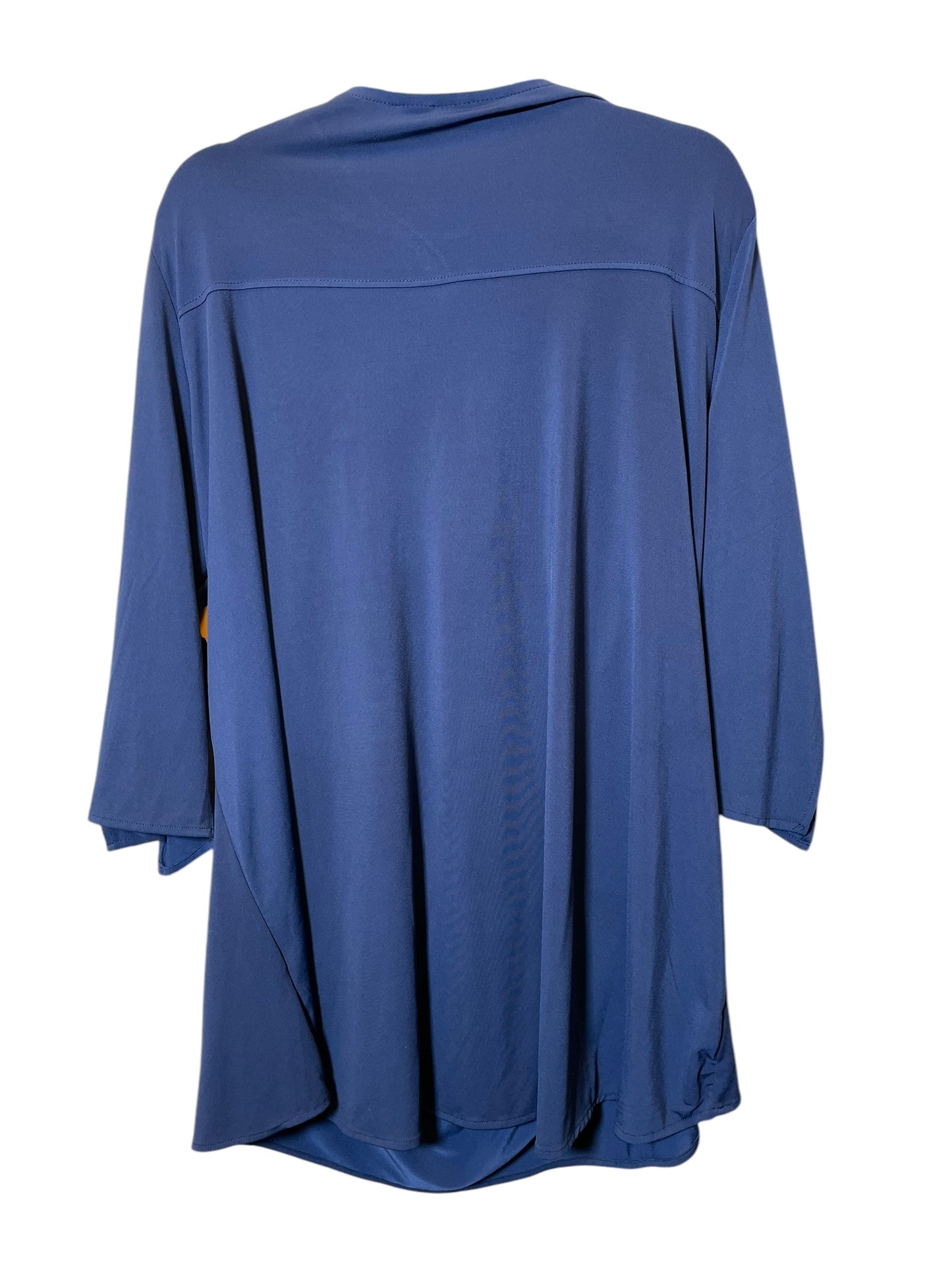 Top 3/4 Sleeve By Avenue In Blue, Size: 3x