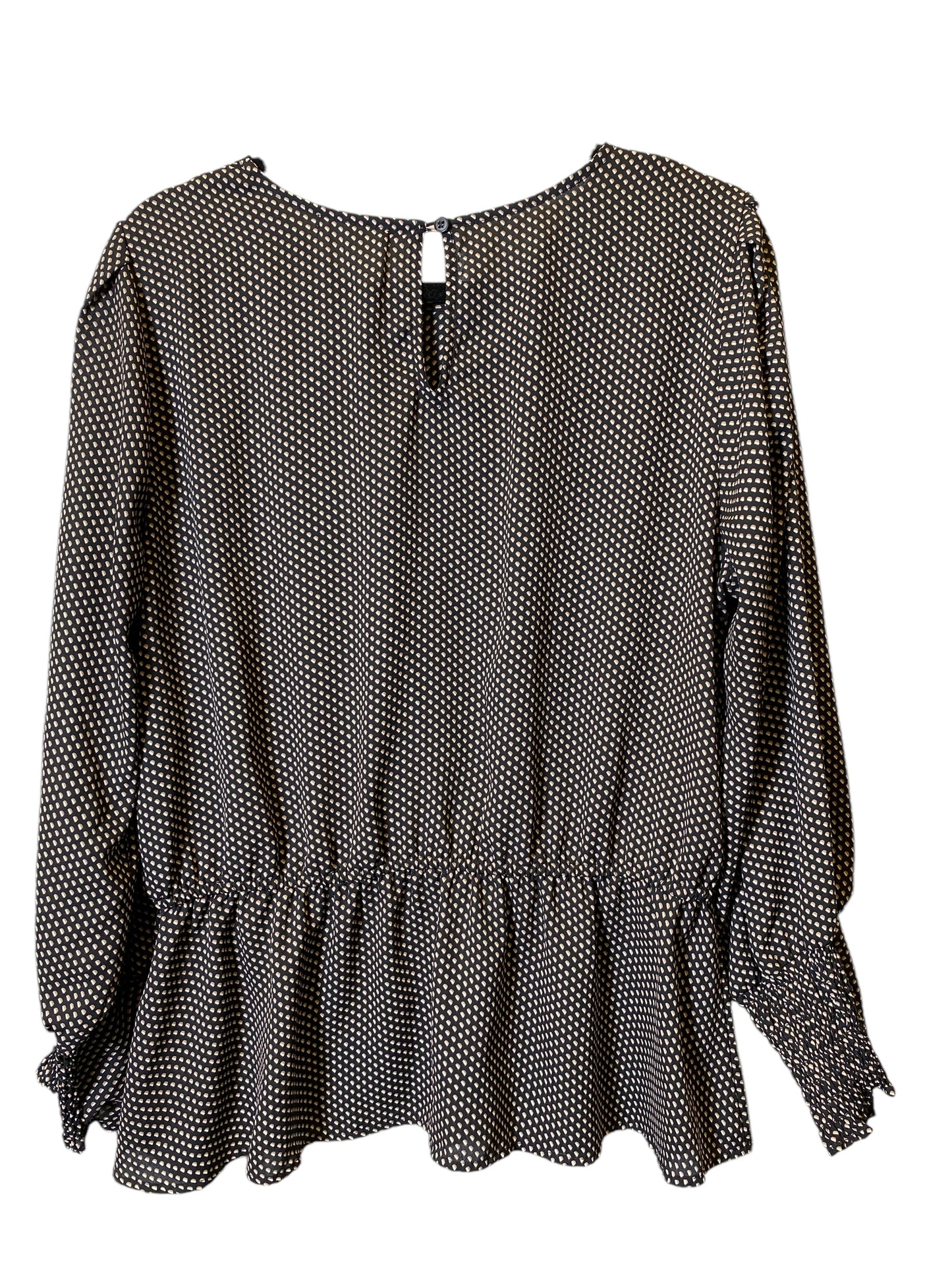 Top Long Sleeve By Pleione In Black & Brown, Size: Xl