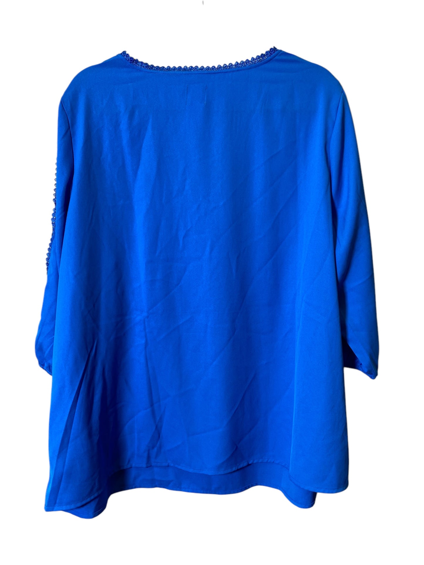 Top 3/4 Sleeve By Clothes Mentor In Blue, Size: Xxl