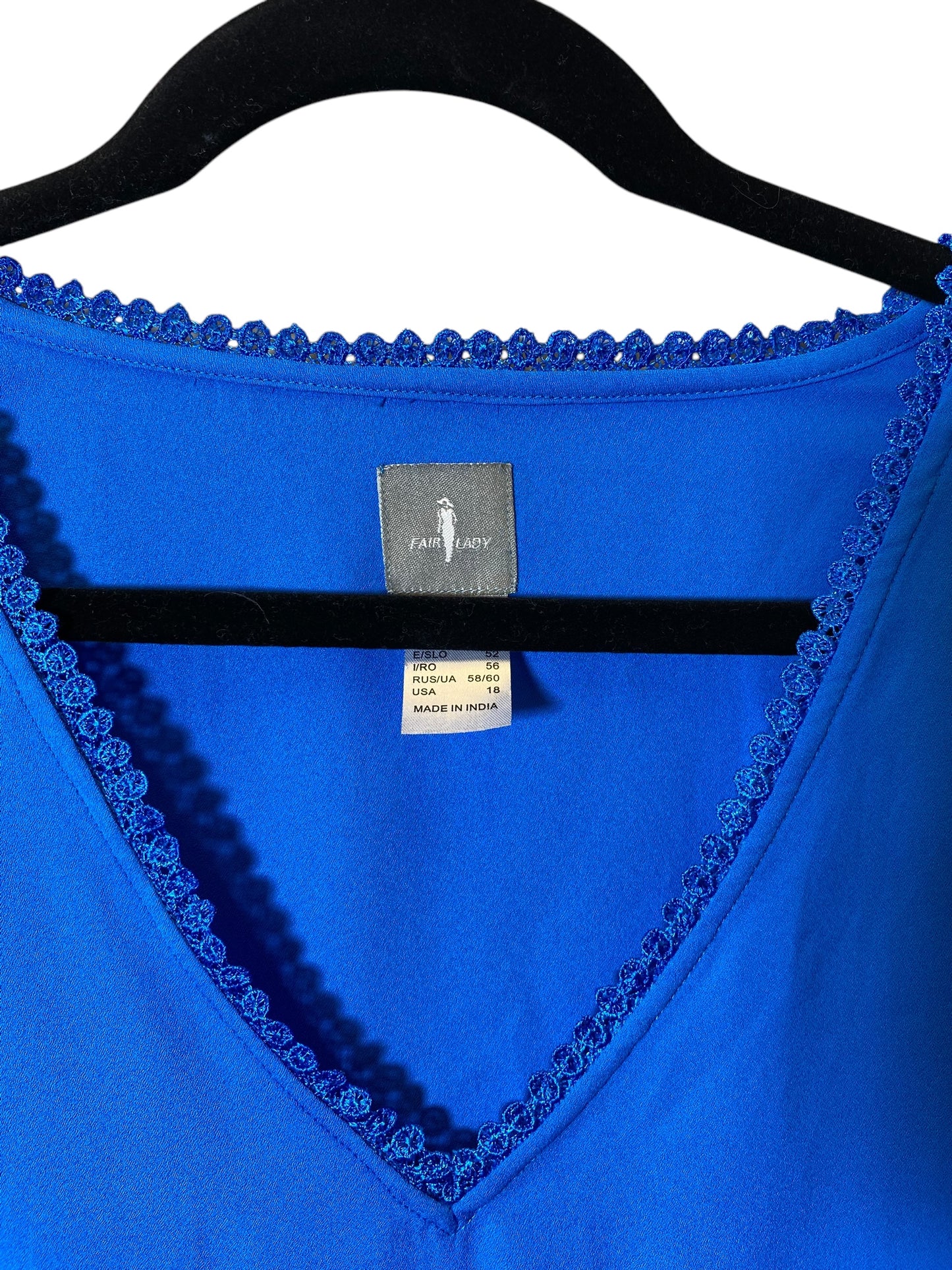 Top 3/4 Sleeve By Clothes Mentor In Blue, Size: Xxl