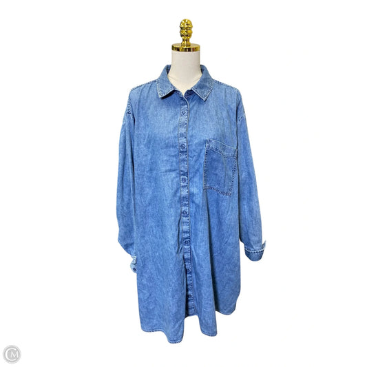 Dress Casual Midi By American Eagle In Blue Denim, Size: Xl