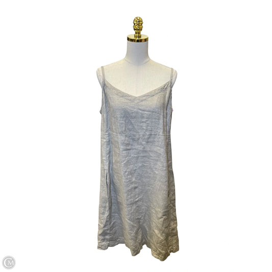 Dress Casual Midi By Eileen Fisher In Silver, Size: L