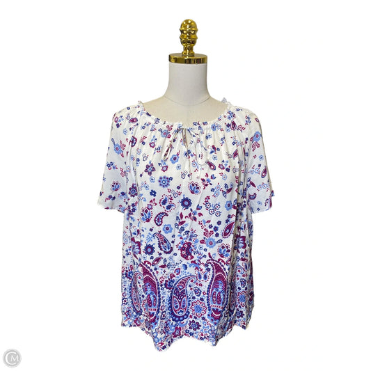 Top Short Sleeve By Talbots In Multi-colored, Size: Mp