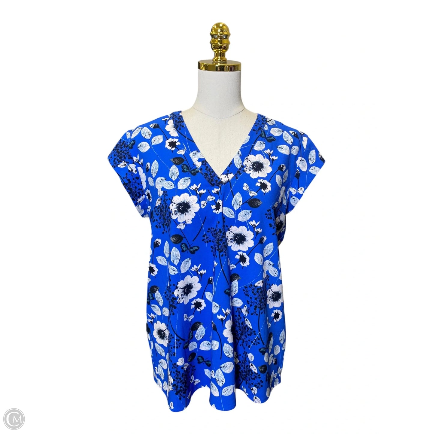 Top Short Sleeve By Hilary Radley In Blue, Size: L