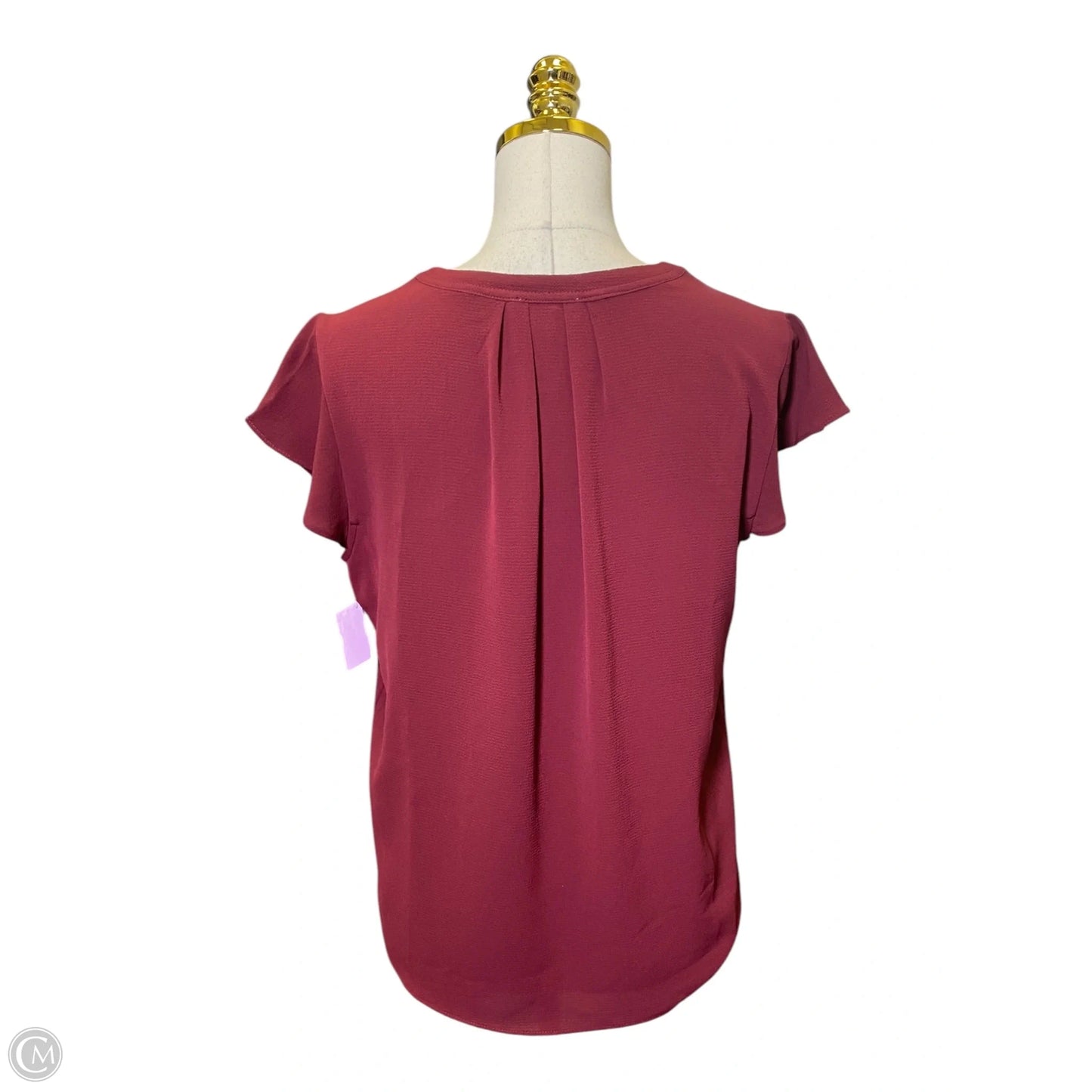 Top Short Sleeve By Calvin Klein In Red, Size: M