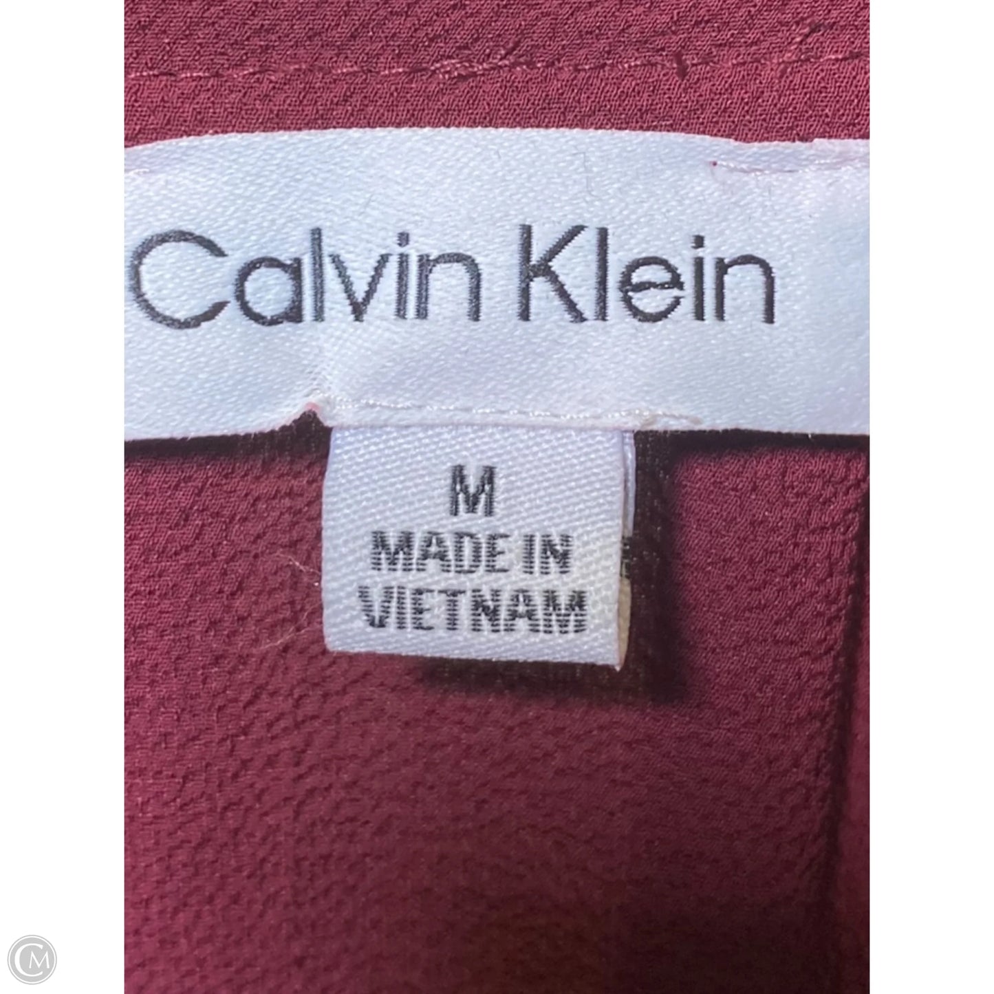 Top Short Sleeve By Calvin Klein In Red, Size: M