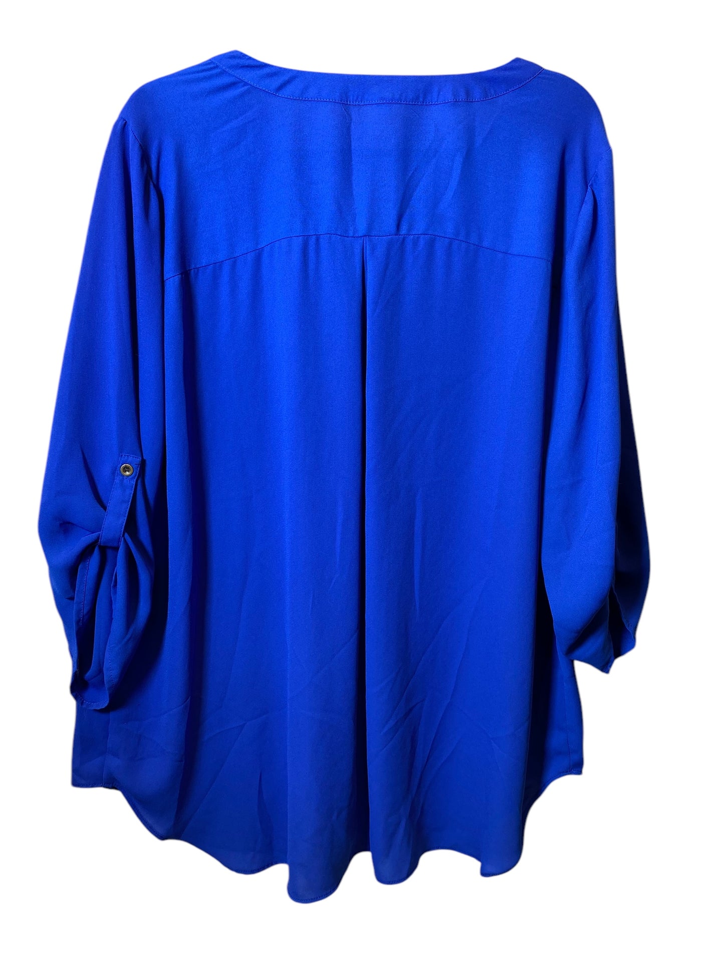 Top 3/4 Sleeve By Chaus In Blue, Size: 3x