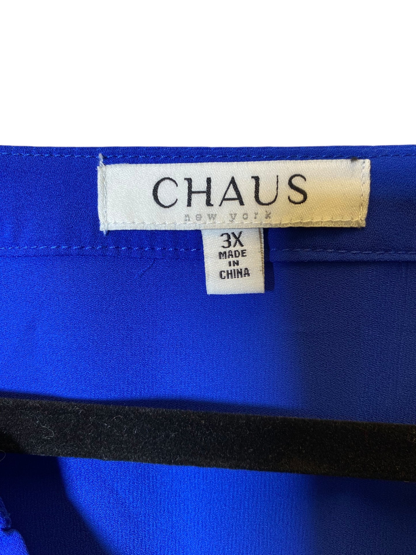 Top 3/4 Sleeve By Chaus In Blue, Size: 3x