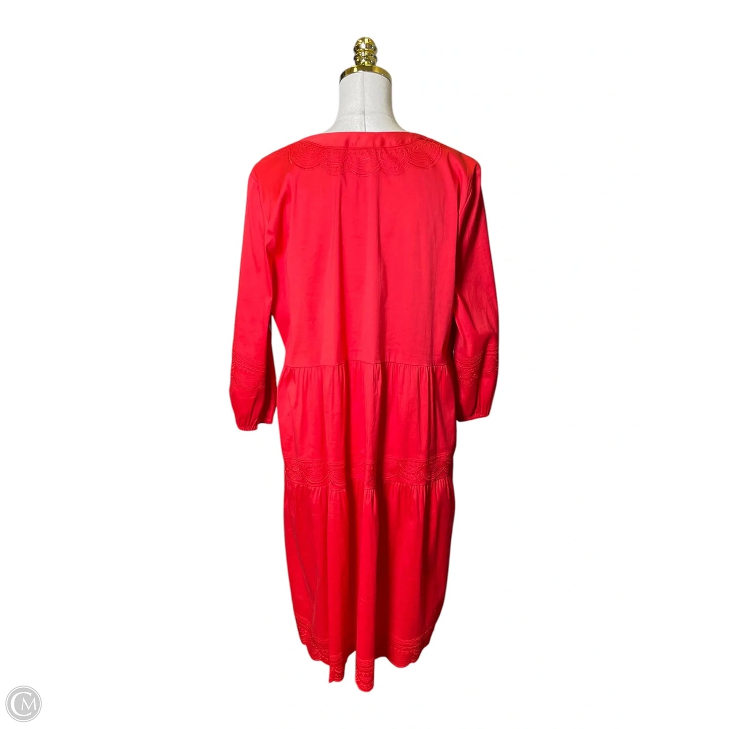 Dress Casual Midi By Chicos In Red, Size: L