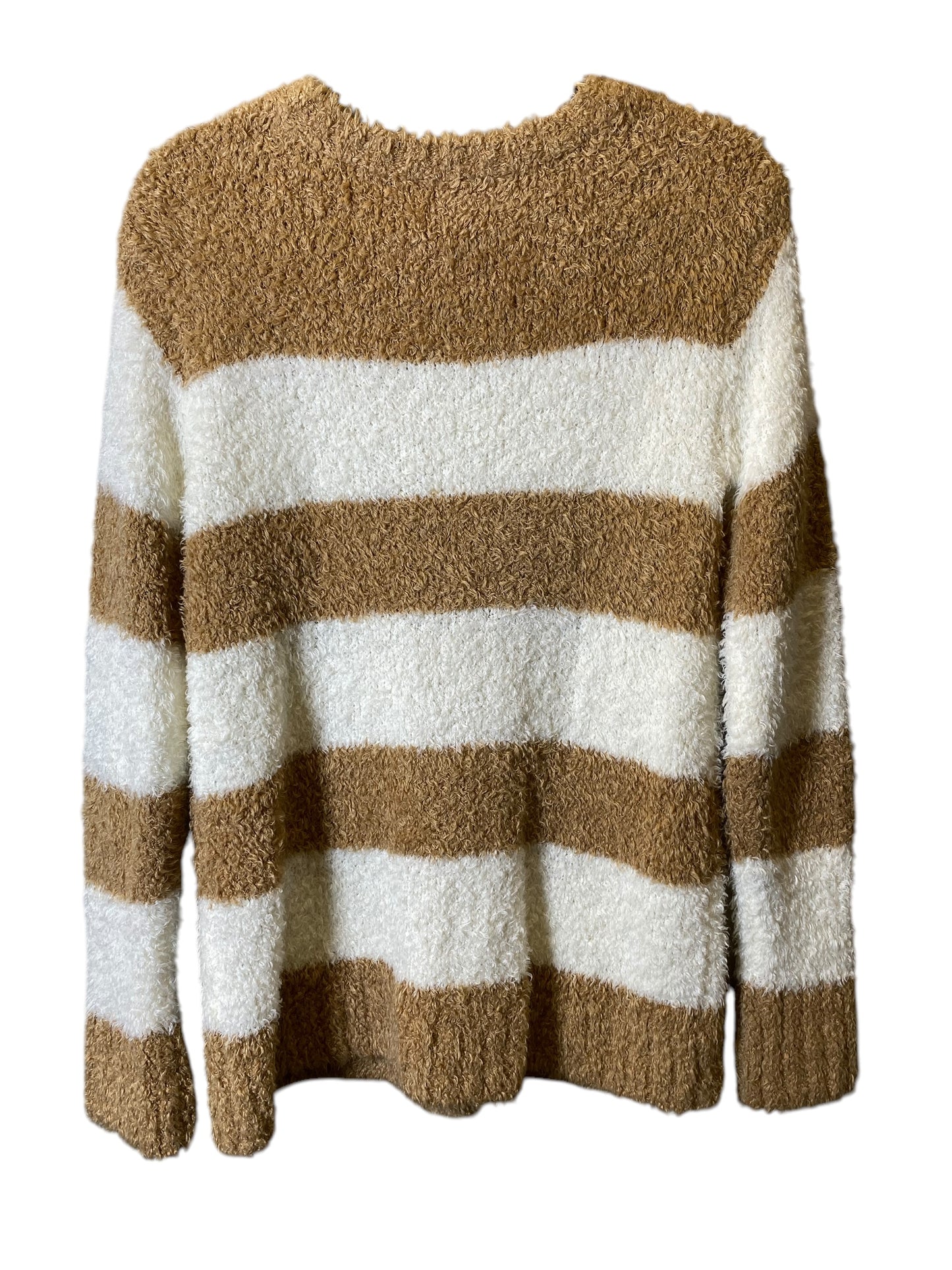 Sweater By Talbots In Tan & White, Size: M