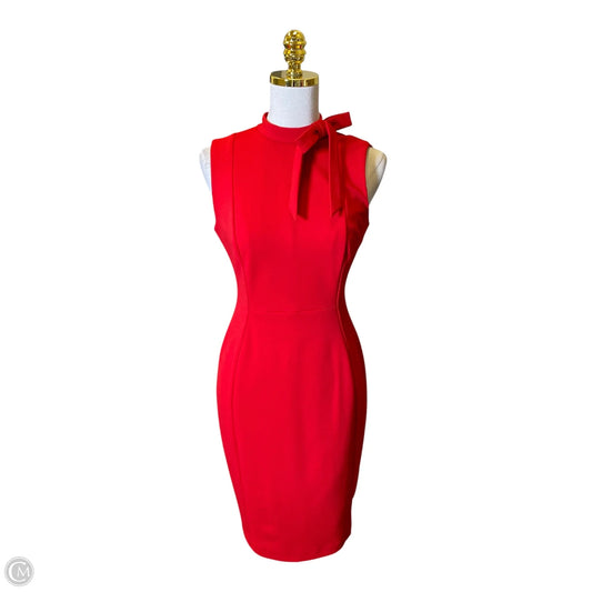 Dress Casual Short By Calvin Klein In Red, Size: S
