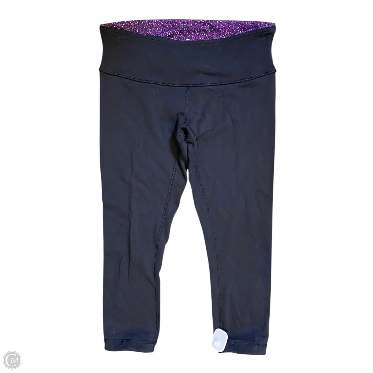 Athletic Capris By Lululemon In Black & Purple, Size: M