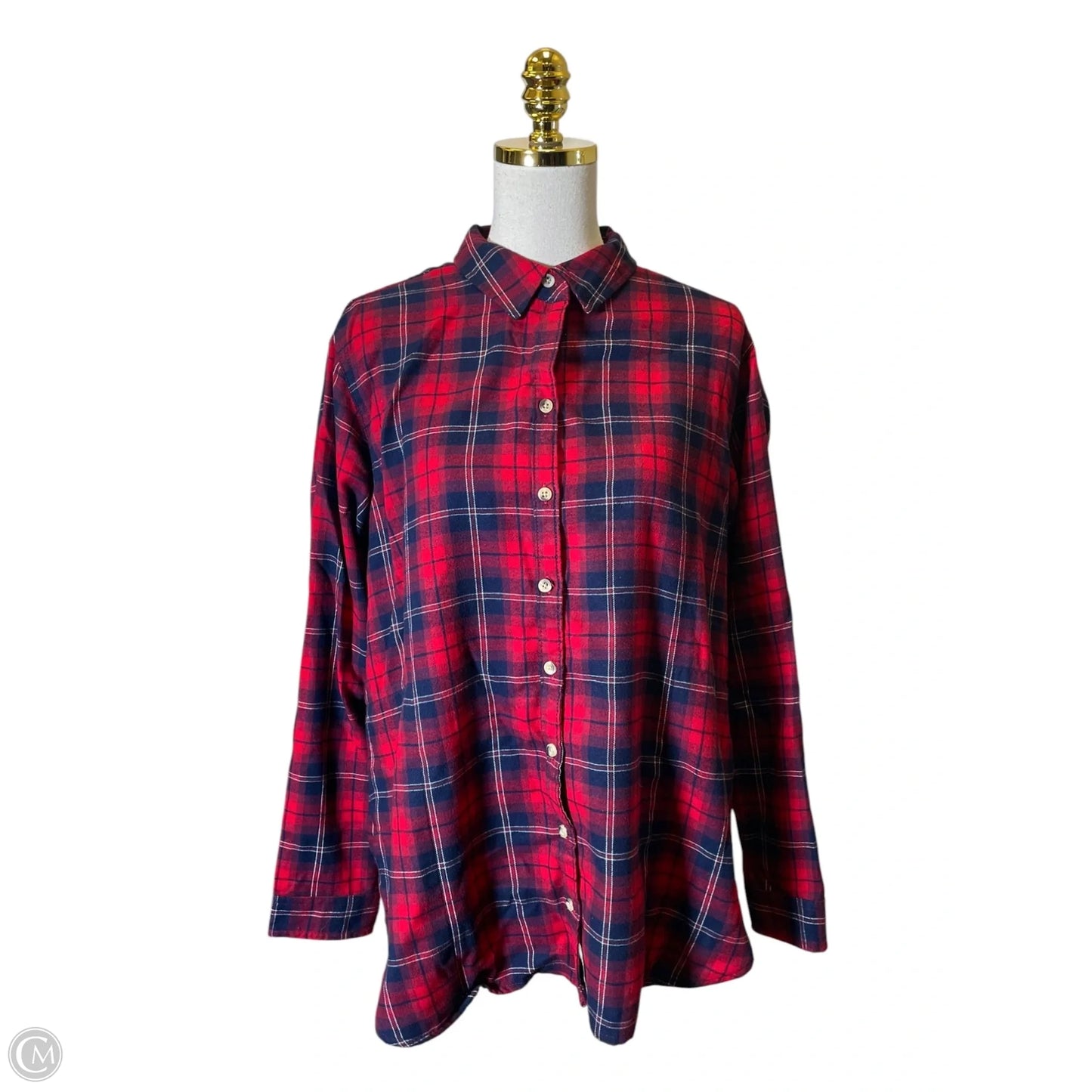 Top Long Sleeve By Jachs Girlfirend In Plaid Pattern, Size: Xl