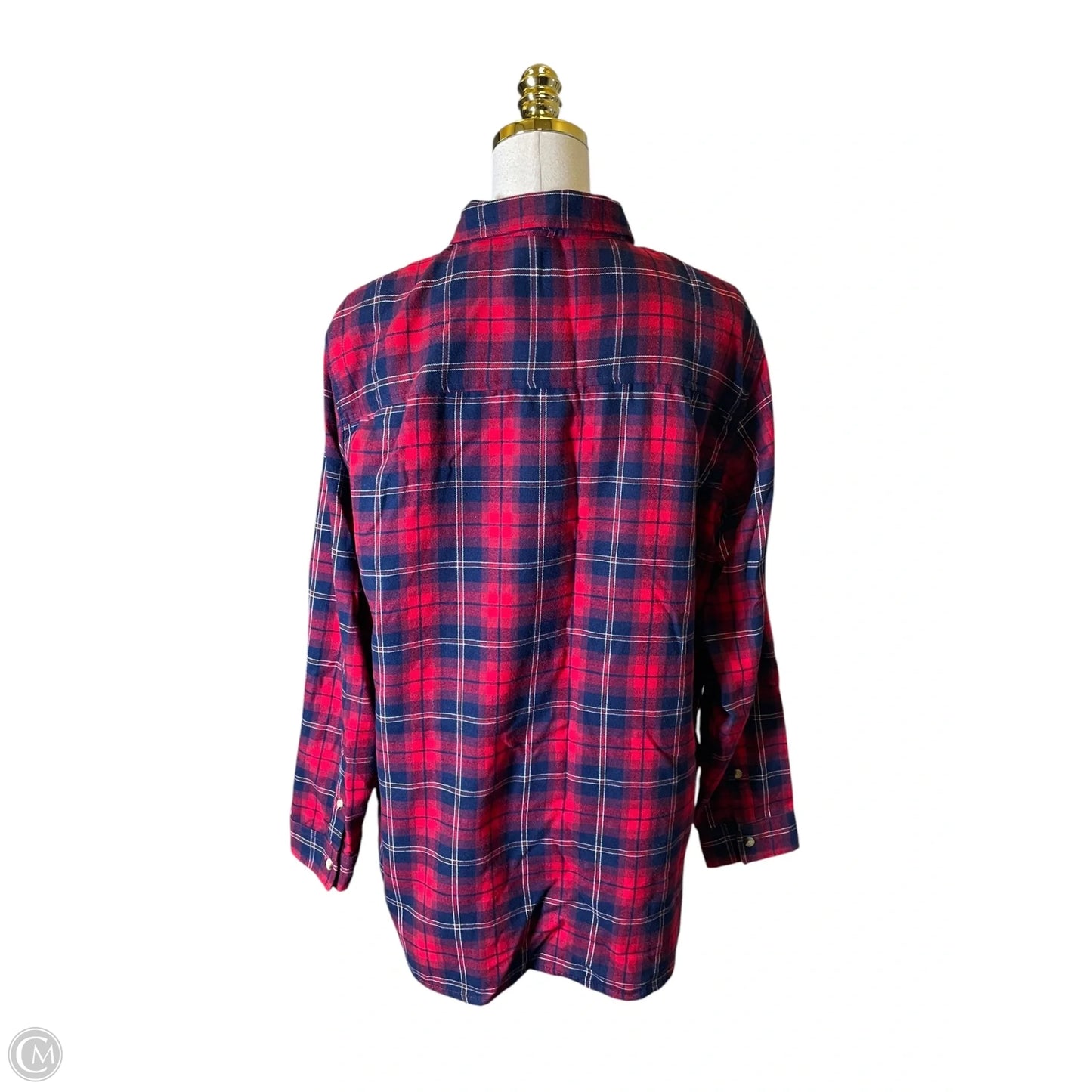 Top Long Sleeve By Jachs Girlfirend In Plaid Pattern, Size: Xl