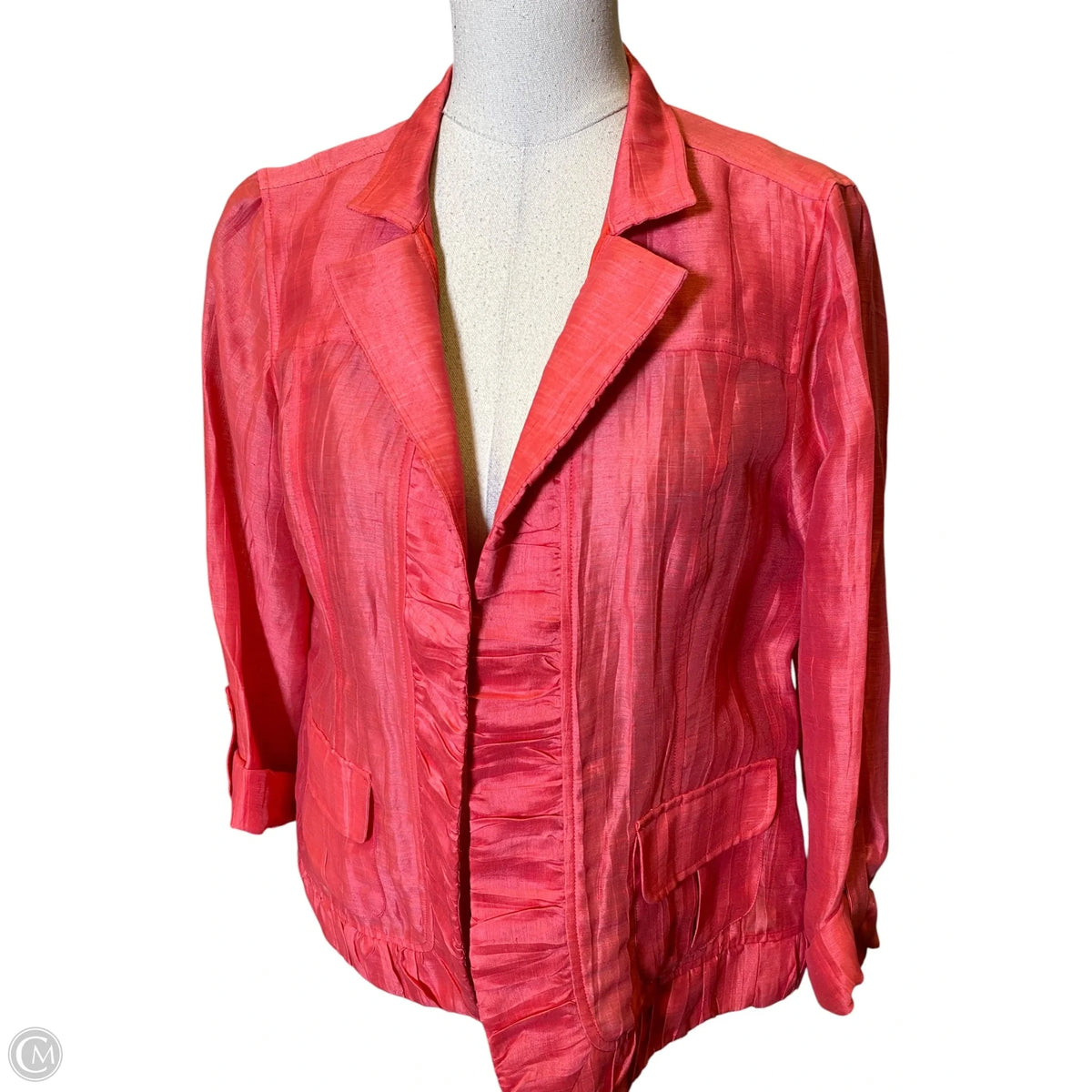 Jacket Moto By Chicos In Pink, Size: M