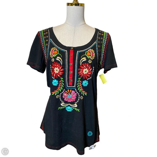 Top Short Sleeve By Double D Ranch In Multi-colored, Size: L