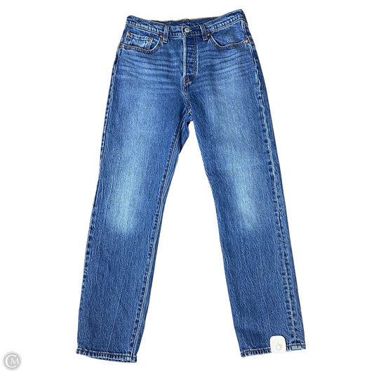 Jeans Straight By Levis In Blue Denim, Size: 28