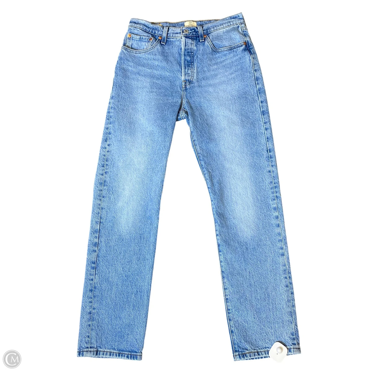Jeans Straight By Levis In Blue Denim, Size: 28