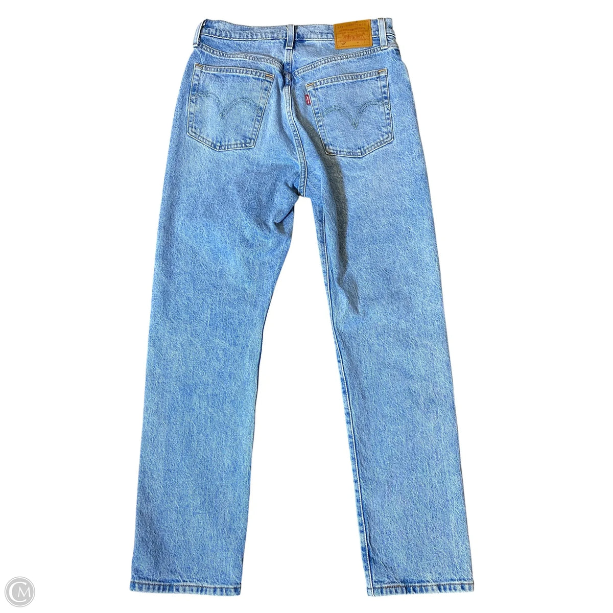 Jeans Straight By Levis In Blue Denim, Size: 28